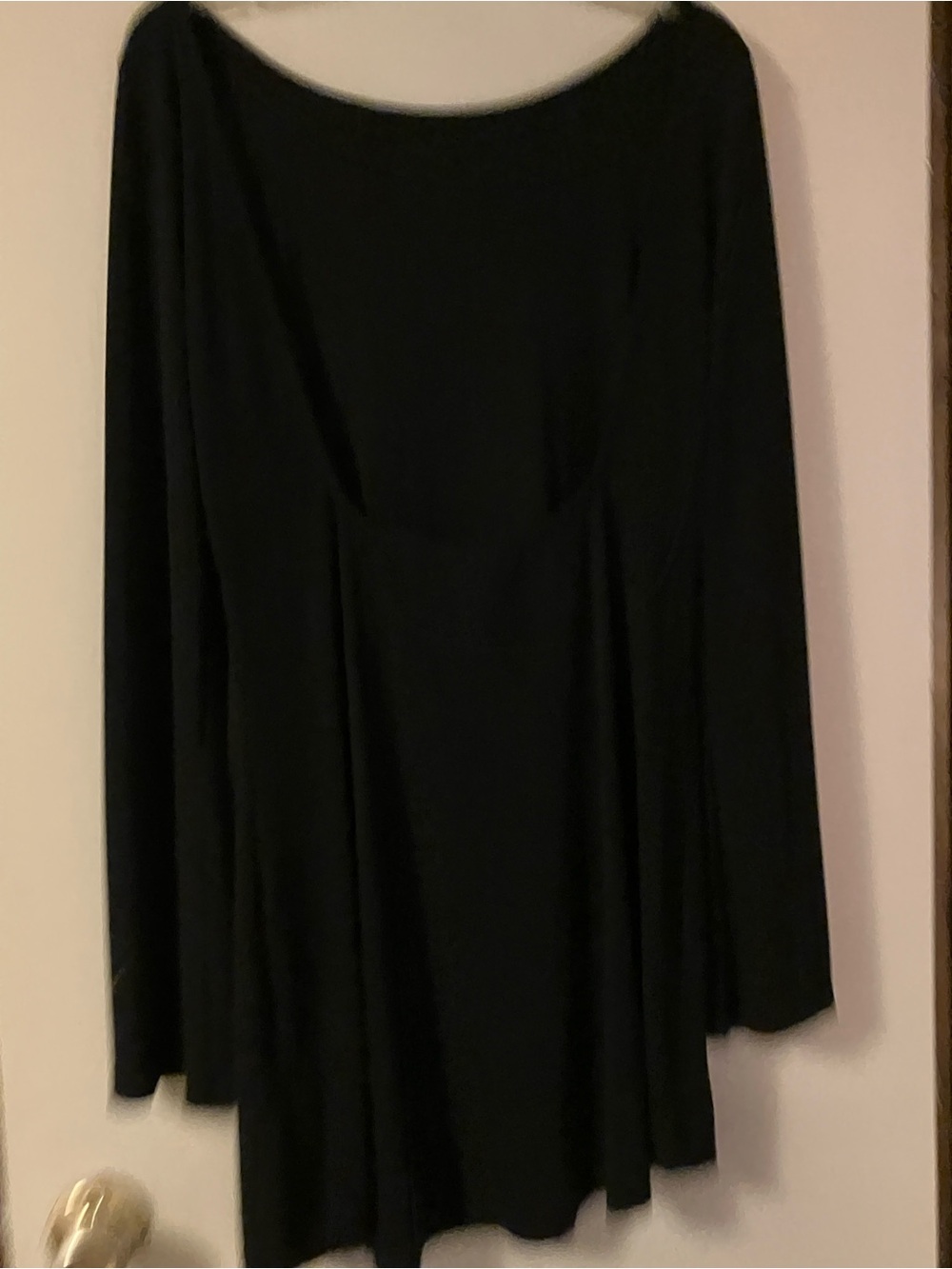 FP Beach (Free People) Black Long-Sleeve Backless Mini Dress